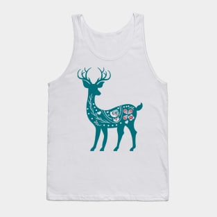 Folk Deer, Christmas Reindeer, Folk Art, Rudolph, Animal art, Happy Holidays, Wildlife t-Shirt, Deer Mug Tank Top